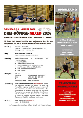 DREI-KÖNIGE-MIXED 2026-VOLLEYTEAM ROADRUNNERS | Volleyball in meiner Stadt!