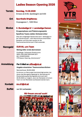 Ladies Season Opening 2026-VOLLEYTEAM ROADRUNNERS | Volleyball in meiner Stadt!